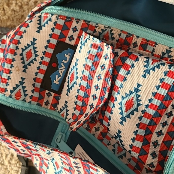 Kavu Aztec Sling Bag in Red and Blue - Picture 5 of 8